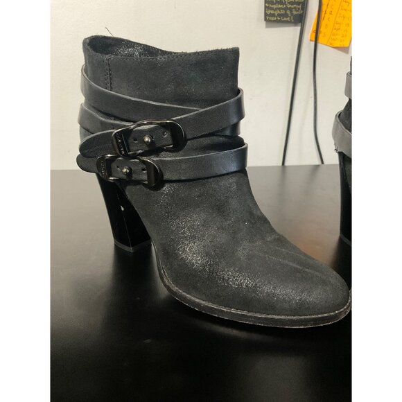 JIMMY CHOO Ankle Boots Women Black Suede Melba Double Side Buckle Slip On IT 40* - Picture 4 of 13